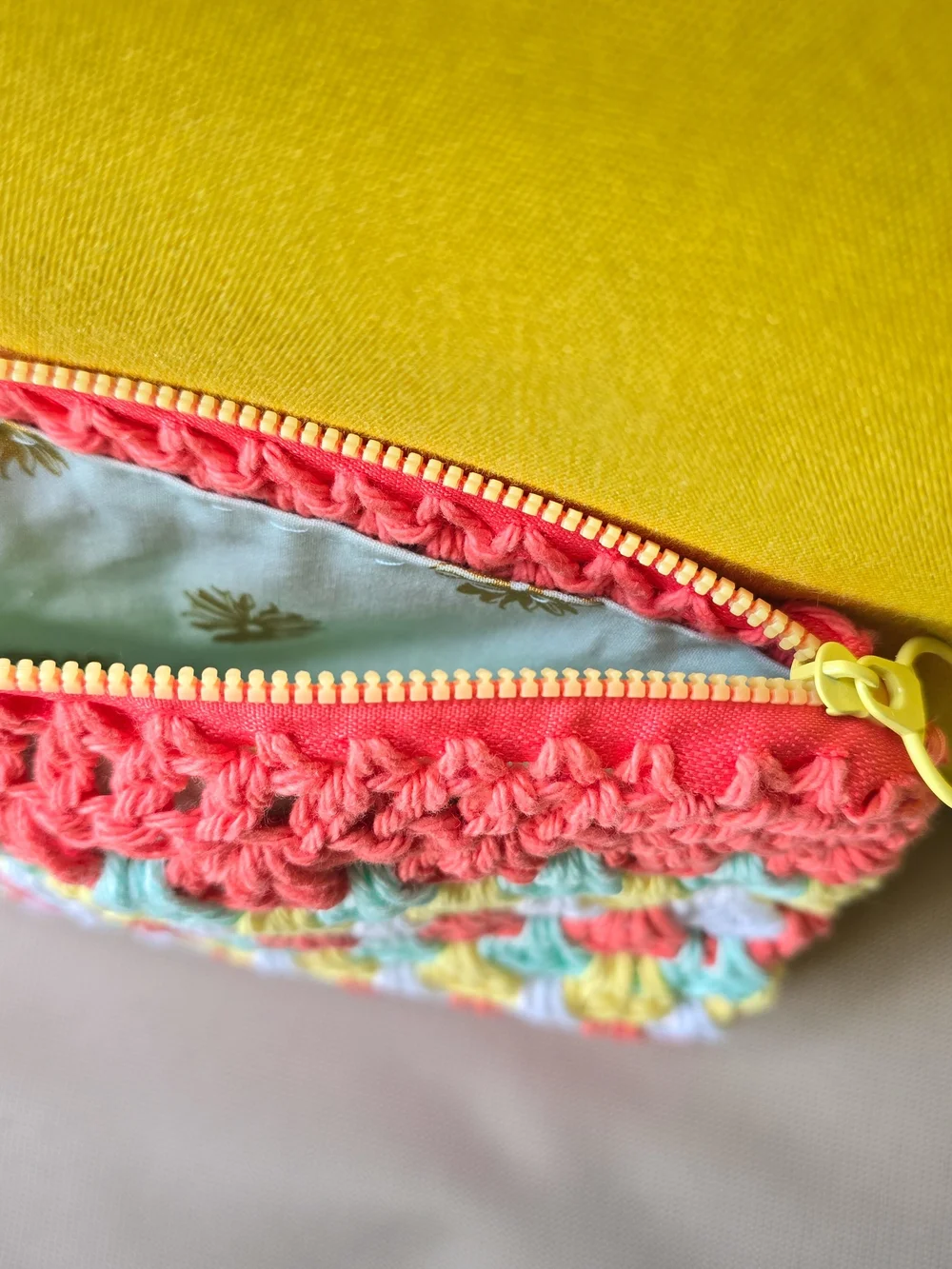 Handmade Crocheted Cotton Zipper Pouch